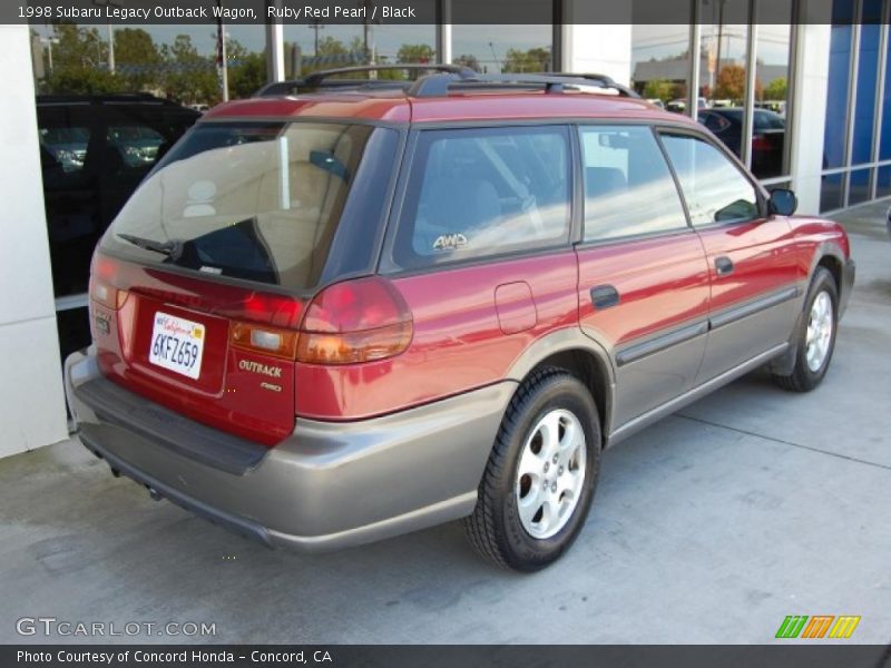 Ruby Red Pearl / Black 1998 Subaru Legacy Outback Wagon