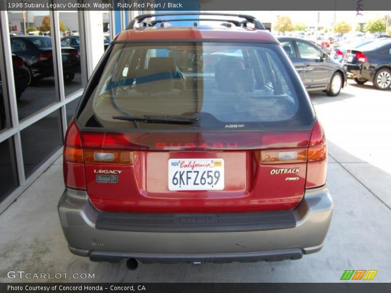 Ruby Red Pearl / Black 1998 Subaru Legacy Outback Wagon