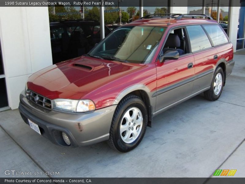 Ruby Red Pearl / Black 1998 Subaru Legacy Outback Wagon
