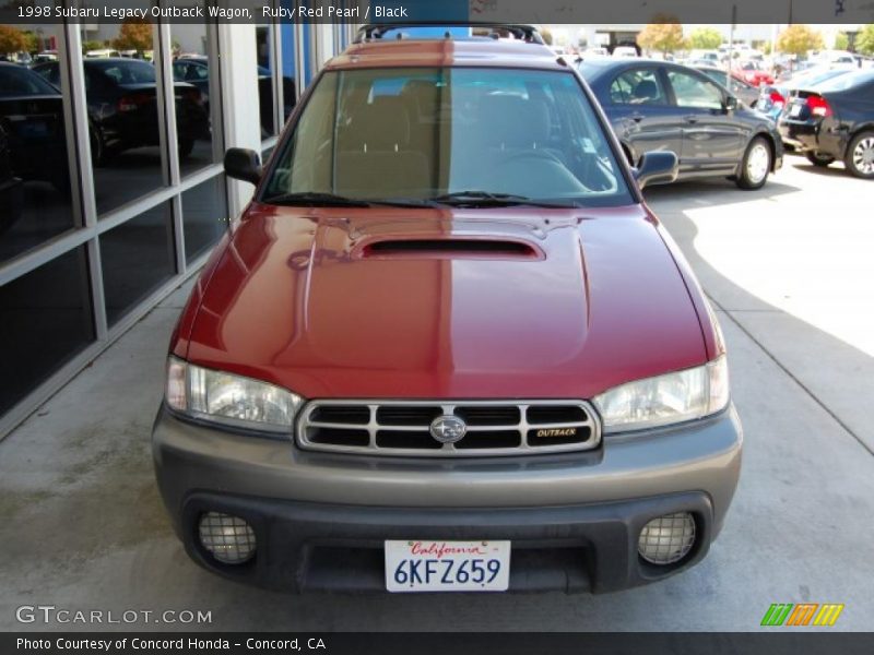 Ruby Red Pearl / Black 1998 Subaru Legacy Outback Wagon