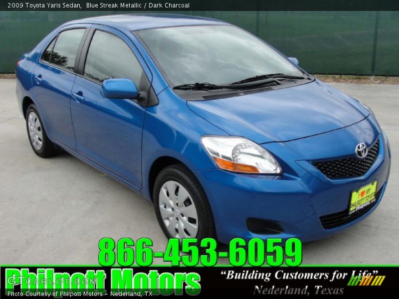 Blue Streak Metallic / Dark Charcoal 2009 Toyota Yaris Sedan