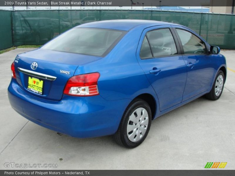 Blue Streak Metallic / Dark Charcoal 2009 Toyota Yaris Sedan