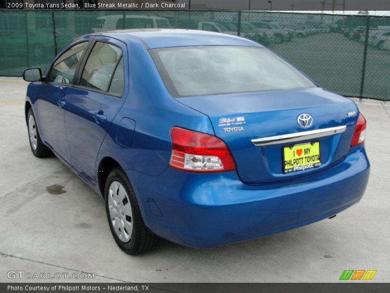 Blue Streak Metallic / Dark Charcoal 2009 Toyota Yaris Sedan