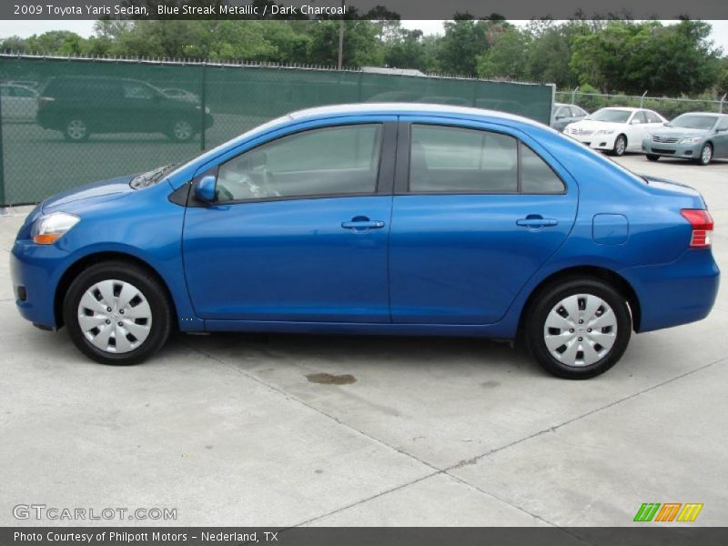 Blue Streak Metallic / Dark Charcoal 2009 Toyota Yaris Sedan