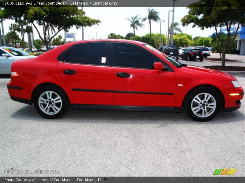 Laser Red / Charcoal Gray 2005 Saab 9-3 Linear Sport Sedan