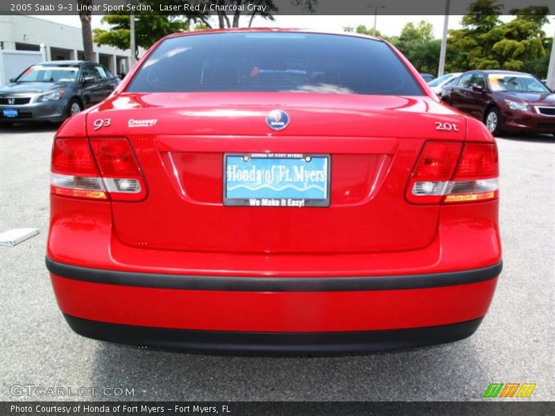 Laser Red / Charcoal Gray 2005 Saab 9-3 Linear Sport Sedan