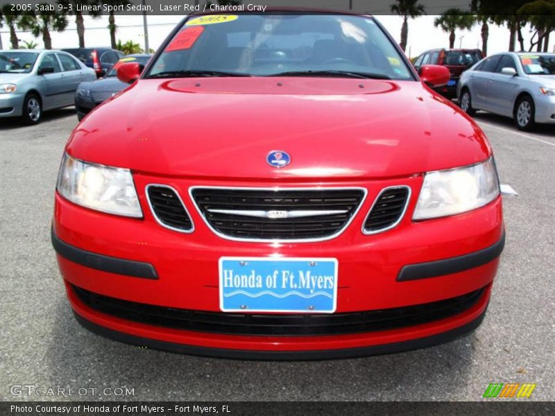 Laser Red / Charcoal Gray 2005 Saab 9-3 Linear Sport Sedan