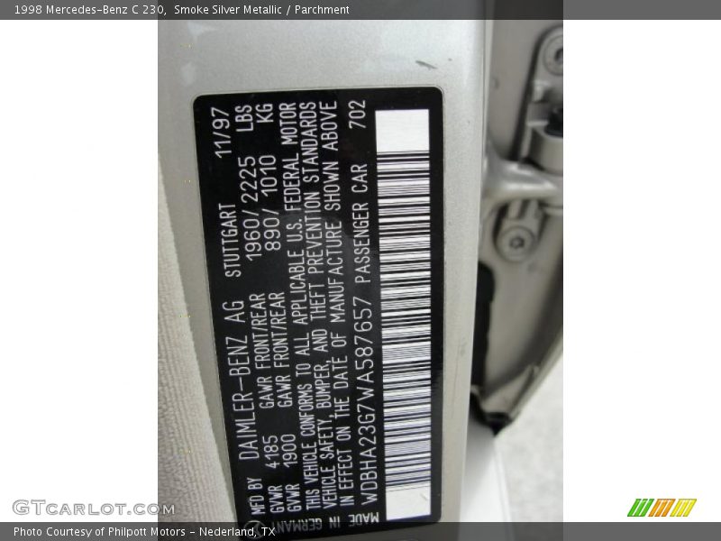 Smoke Silver Metallic / Parchment 1998 Mercedes-Benz C 230