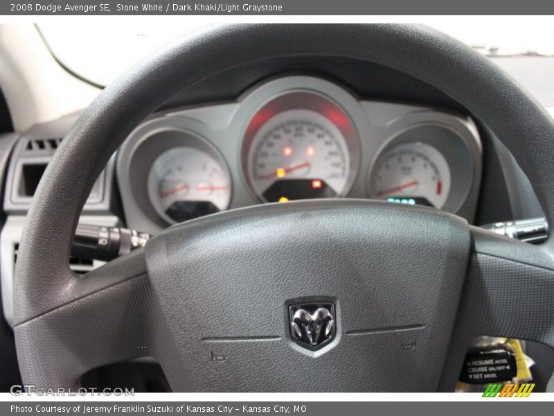 Stone White / Dark Khaki/Light Graystone 2008 Dodge Avenger SE