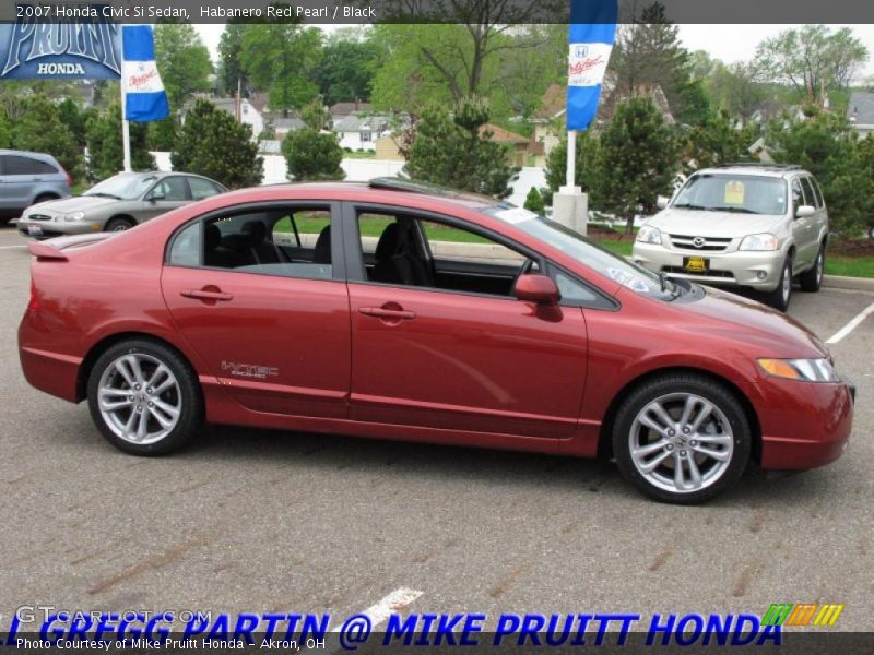 Habanero Red Pearl / Black 2007 Honda Civic Si Sedan