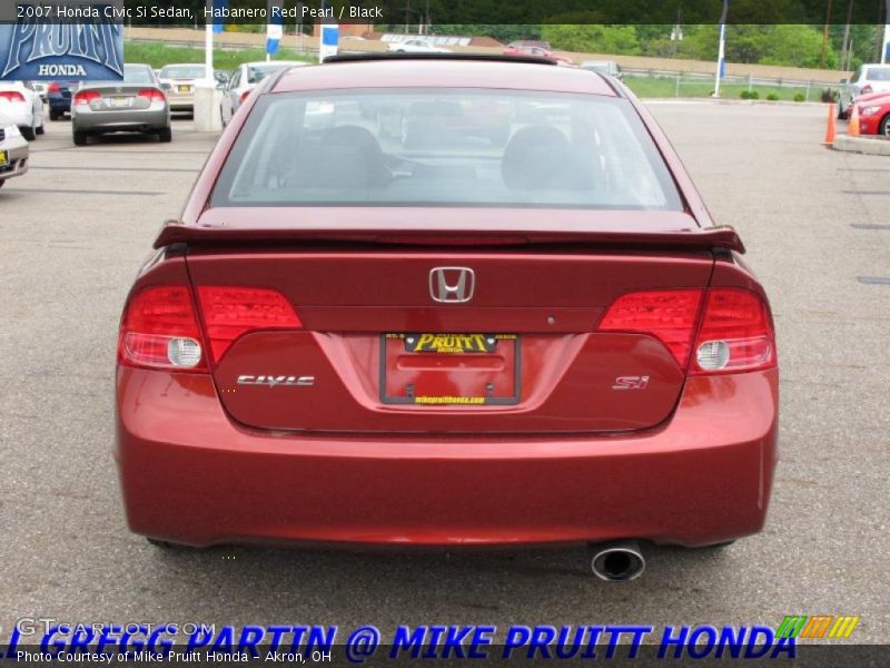 Habanero Red Pearl / Black 2007 Honda Civic Si Sedan