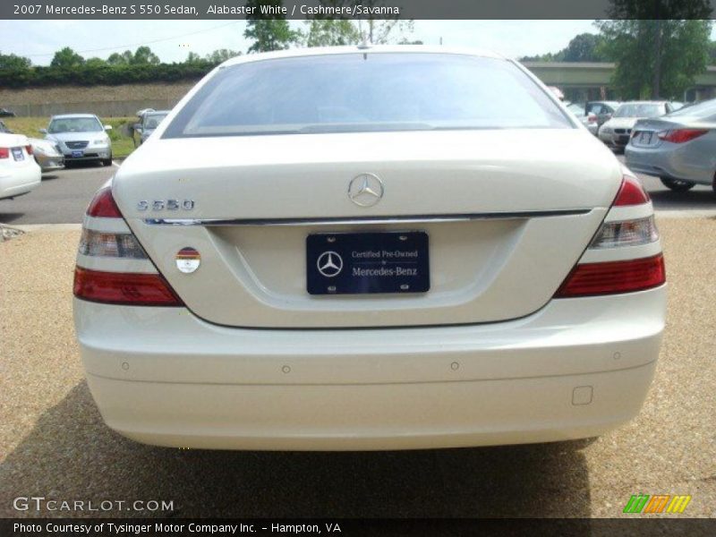 Alabaster White / Cashmere/Savanna 2007 Mercedes-Benz S 550 Sedan