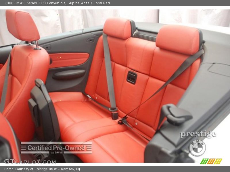 Alpine White / Coral Red 2008 BMW 1 Series 135i Convertible
