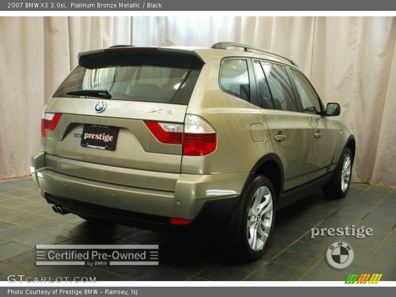 Platinum Bronze Metallic / Black 2007 BMW X3 3.0si