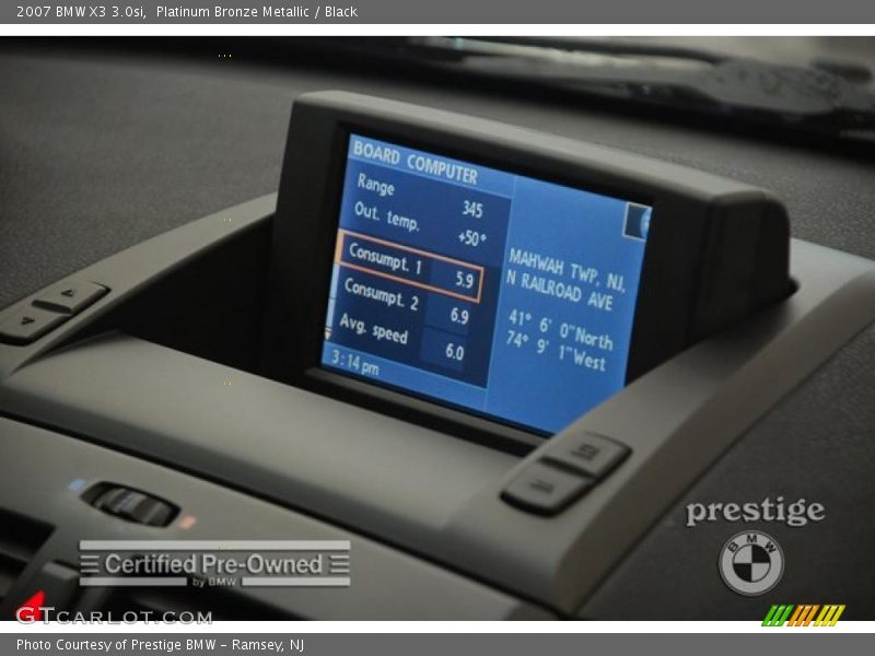 Platinum Bronze Metallic / Black 2007 BMW X3 3.0si