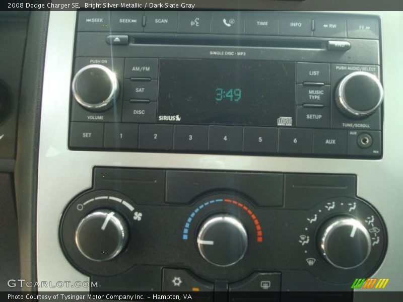 Bright Silver Metallic / Dark Slate Gray 2008 Dodge Charger SE