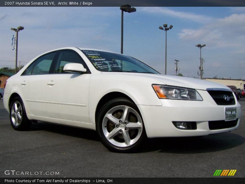 Arctic White / Beige 2007 Hyundai Sonata SE V6