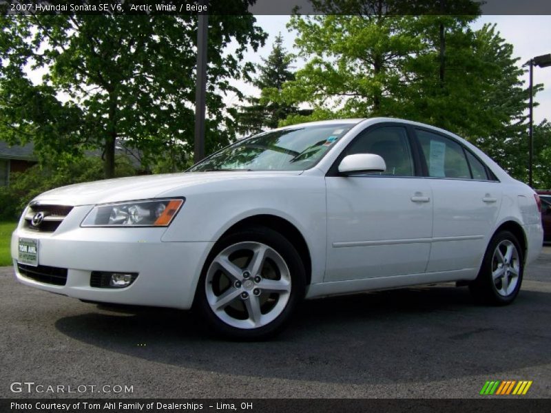 Arctic White / Beige 2007 Hyundai Sonata SE V6