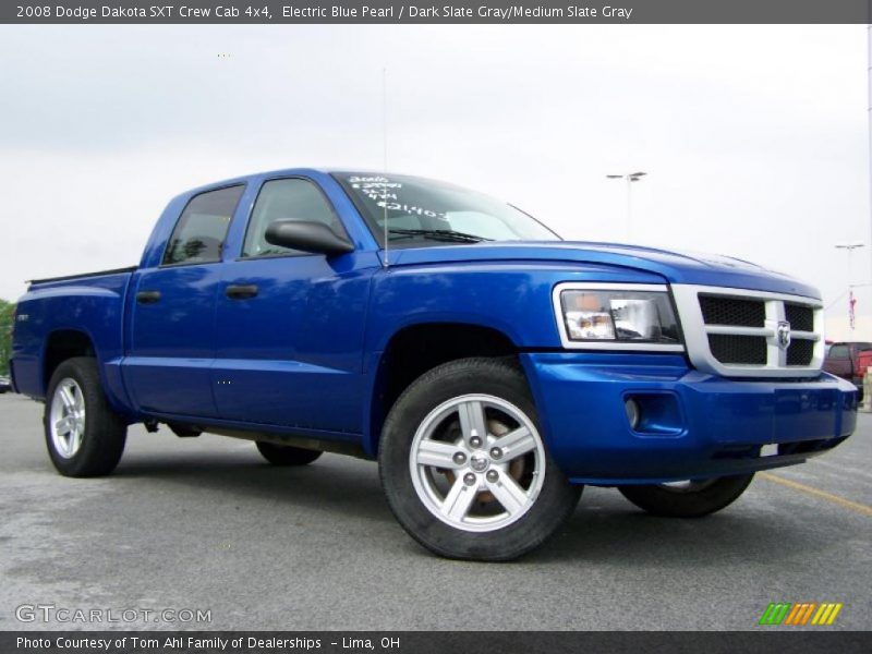 Electric Blue Pearl / Dark Slate Gray/Medium Slate Gray 2008 Dodge Dakota SXT Crew Cab 4x4