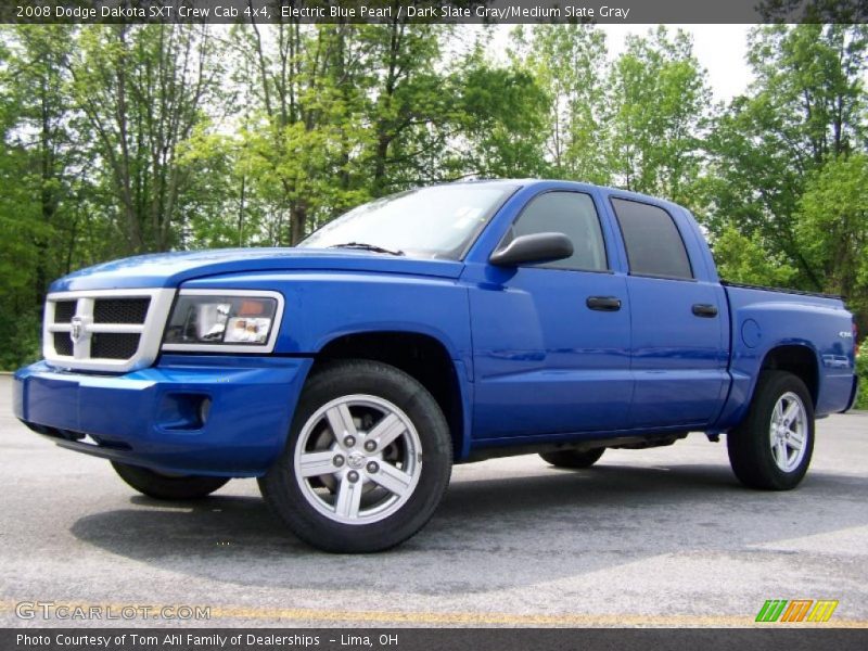 Electric Blue Pearl / Dark Slate Gray/Medium Slate Gray 2008 Dodge Dakota SXT Crew Cab 4x4