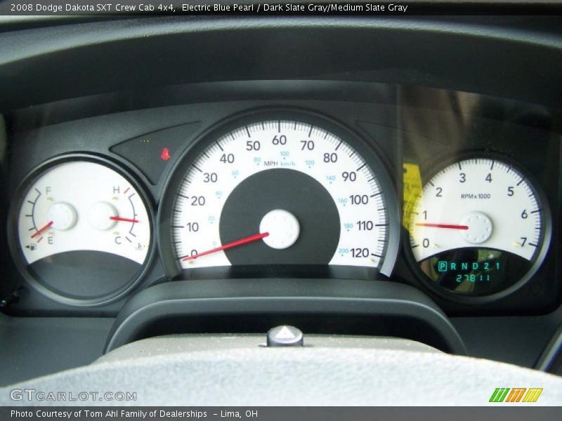 Electric Blue Pearl / Dark Slate Gray/Medium Slate Gray 2008 Dodge Dakota SXT Crew Cab 4x4