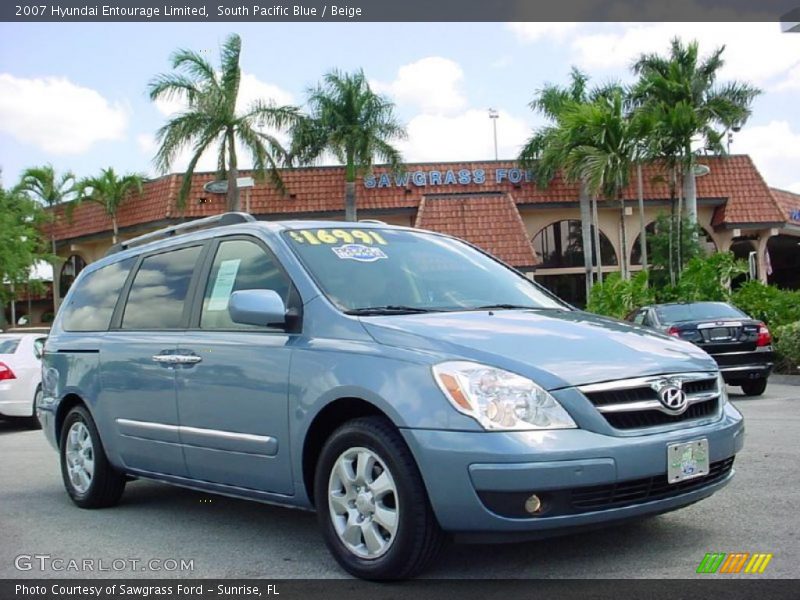 South Pacific Blue / Beige 2007 Hyundai Entourage Limited