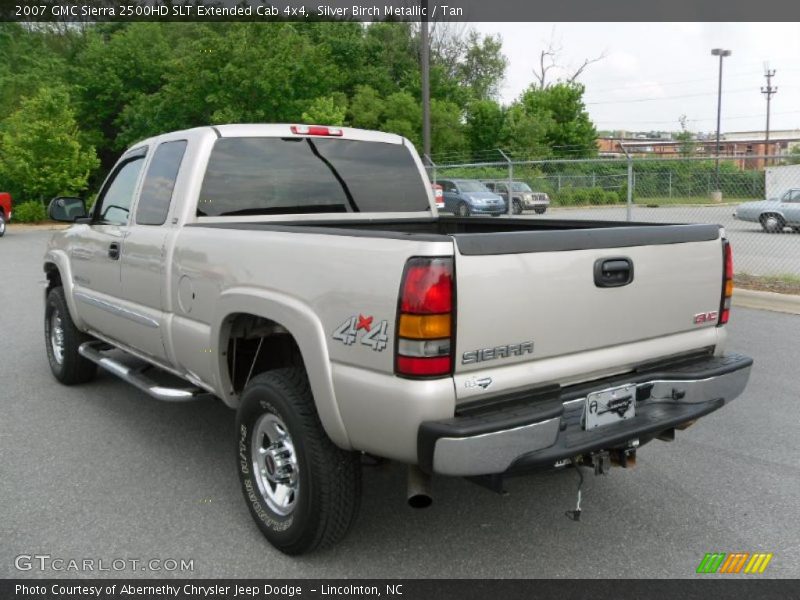 Silver Birch Metallic / Tan 2007 GMC Sierra 2500HD SLT Extended Cab 4x4