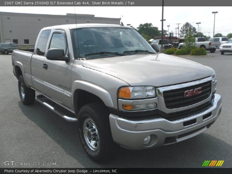 Silver Birch Metallic / Tan 2007 GMC Sierra 2500HD SLT Extended Cab 4x4