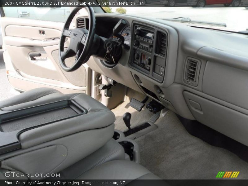 Silver Birch Metallic / Tan 2007 GMC Sierra 2500HD SLT Extended Cab 4x4