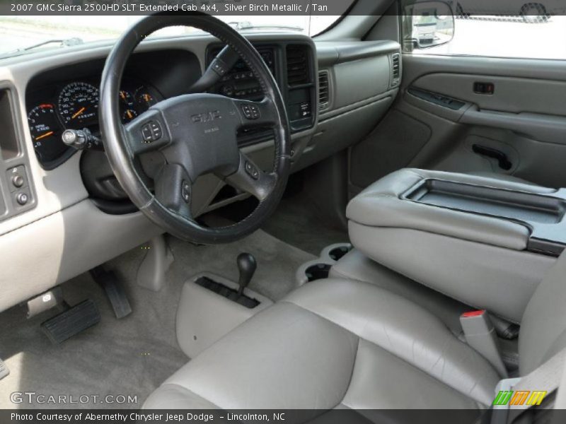 Silver Birch Metallic / Tan 2007 GMC Sierra 2500HD SLT Extended Cab 4x4