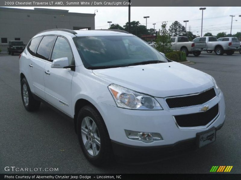 Summit White / Dark Gray/Light Gray 2009 Chevrolet Traverse LT AWD