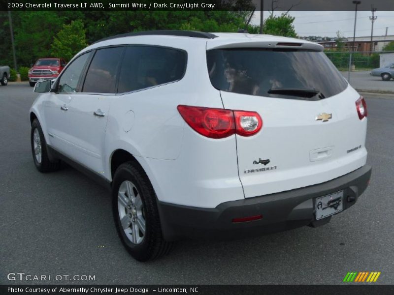 Summit White / Dark Gray/Light Gray 2009 Chevrolet Traverse LT AWD