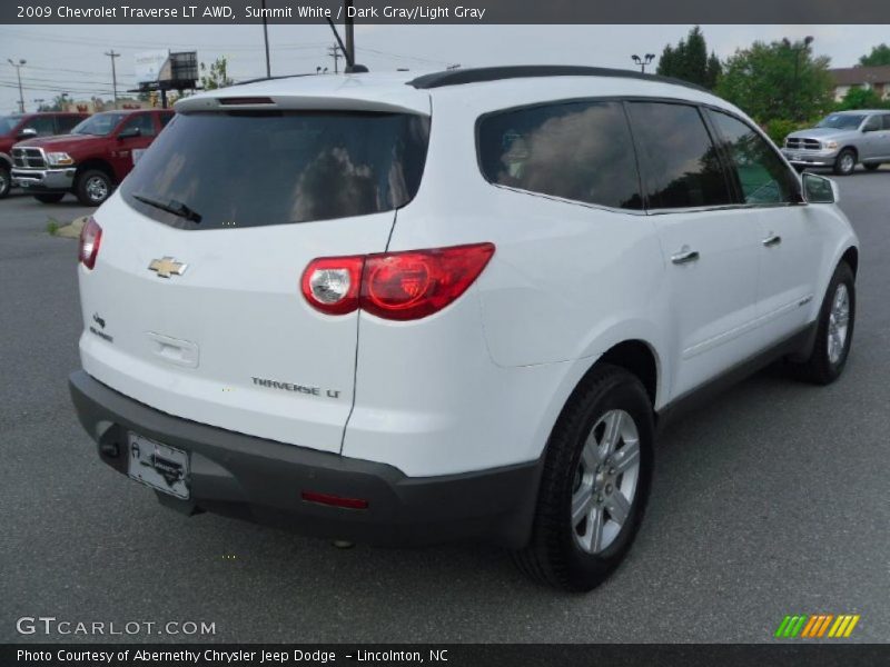 Summit White / Dark Gray/Light Gray 2009 Chevrolet Traverse LT AWD