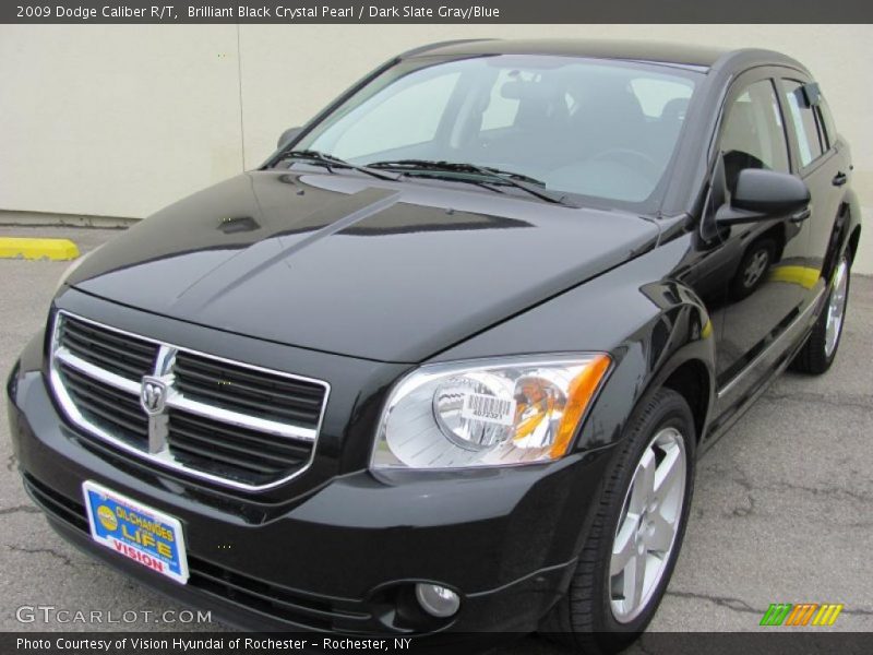 Brilliant Black Crystal Pearl / Dark Slate Gray/Blue 2009 Dodge Caliber R/T
