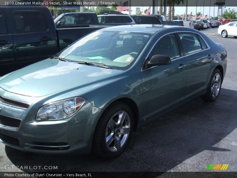 Silver Moss Metallic / Titanium 2009 Chevrolet Malibu LS Sedan