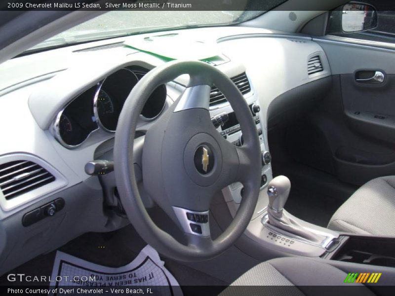 Silver Moss Metallic / Titanium 2009 Chevrolet Malibu LS Sedan