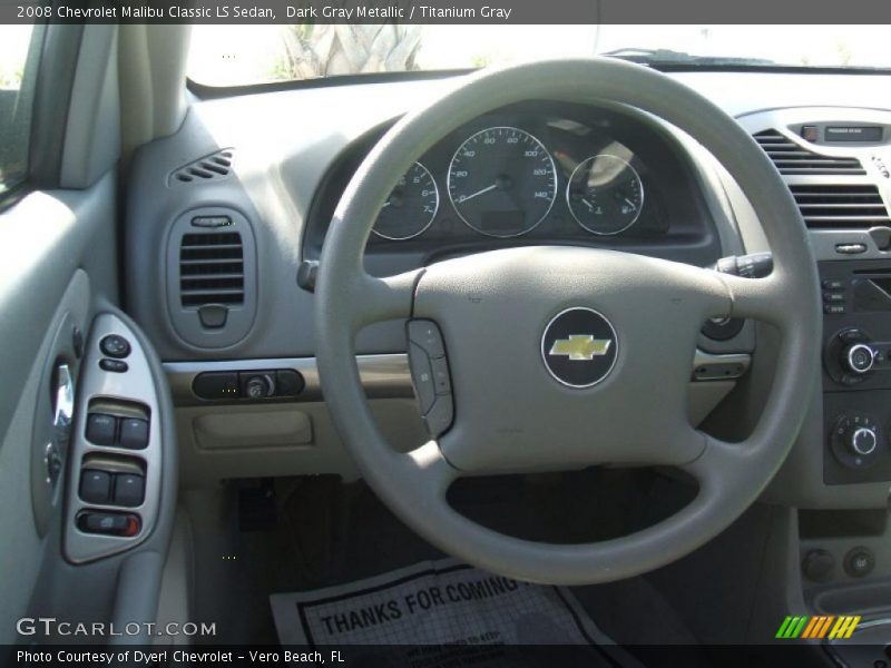 Dark Gray Metallic / Titanium Gray 2008 Chevrolet Malibu Classic LS Sedan
