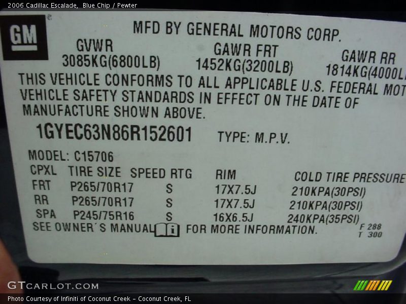 Blue Chip / Pewter 2006 Cadillac Escalade