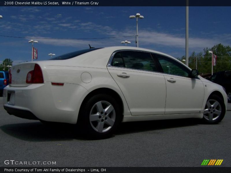 White / Titanium Gray 2008 Chevrolet Malibu LS Sedan