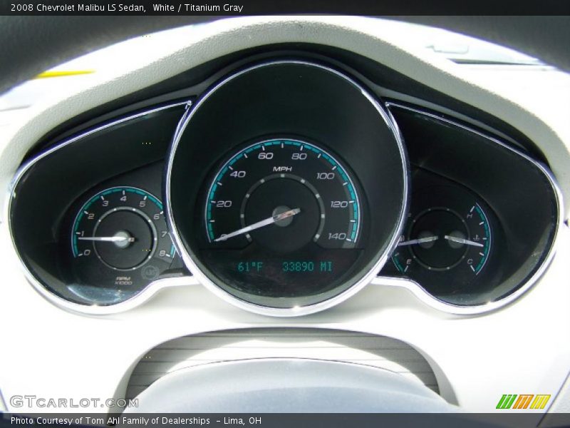 White / Titanium Gray 2008 Chevrolet Malibu LS Sedan