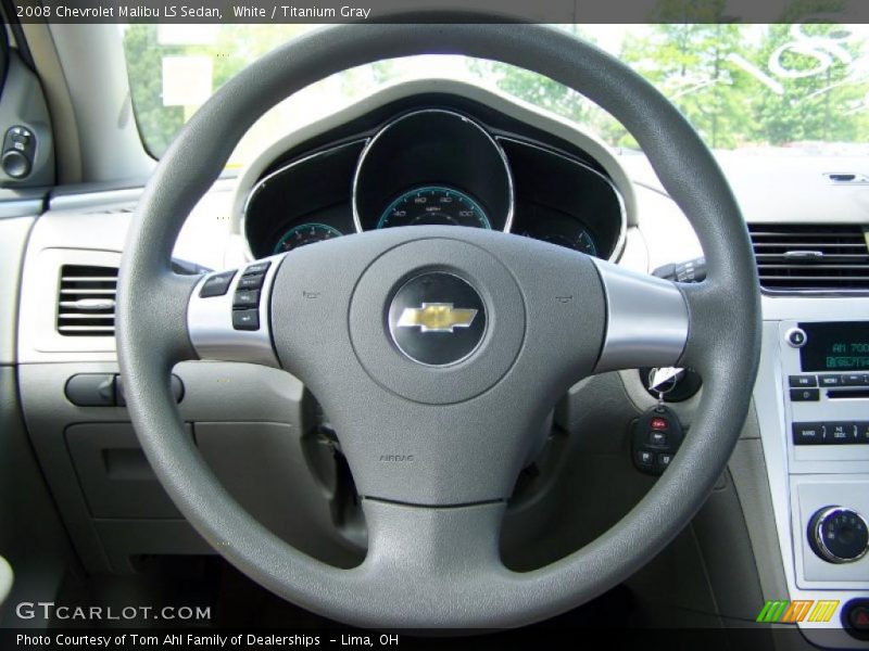 White / Titanium Gray 2008 Chevrolet Malibu LS Sedan