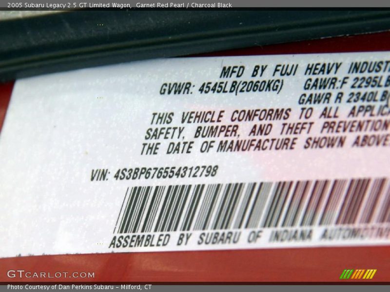 Garnet Red Pearl / Charcoal Black 2005 Subaru Legacy 2.5 GT Limited Wagon