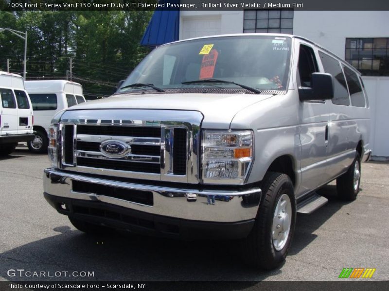 Brilliant Silver Metallic / Medium Flint 2009 Ford E Series Van E350 Super Duty XLT Extended Passenger