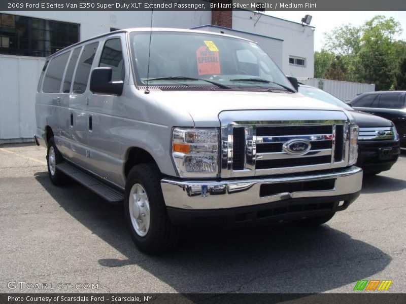 Brilliant Silver Metallic / Medium Flint 2009 Ford E Series Van E350 Super Duty XLT Extended Passenger