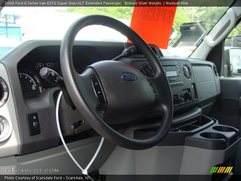 Brilliant Silver Metallic / Medium Flint 2009 Ford E Series Van E350 Super Duty XLT Extended Passenger