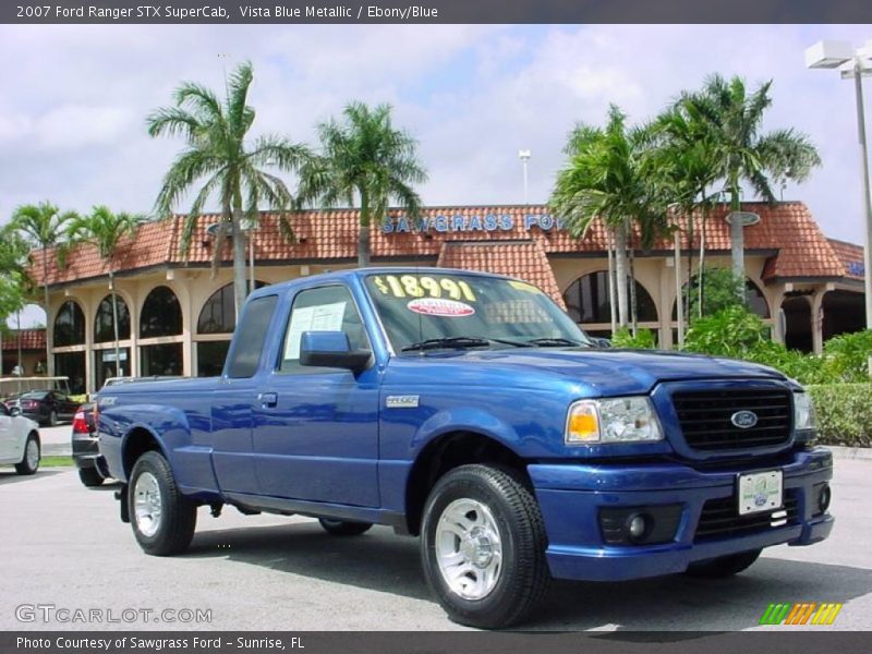 Vista Blue Metallic / Ebony/Blue 2007 Ford Ranger STX SuperCab