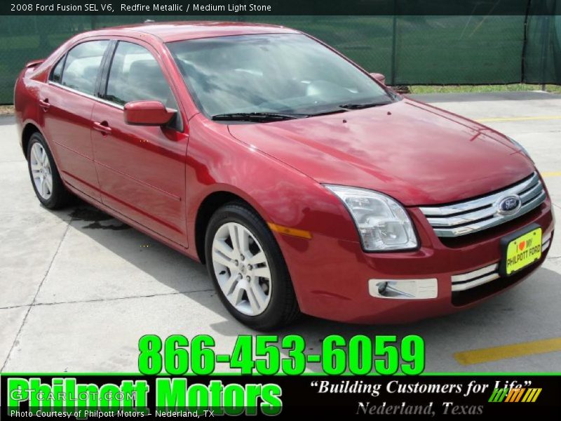 Redfire Metallic / Medium Light Stone 2008 Ford Fusion SEL V6