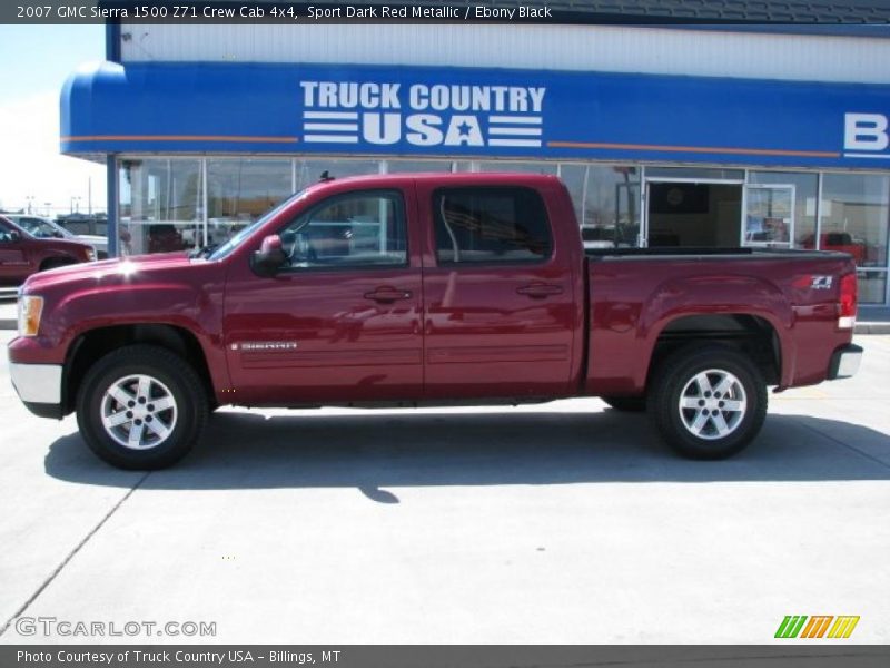 Sport Dark Red Metallic / Ebony Black 2007 GMC Sierra 1500 Z71 Crew Cab 4x4