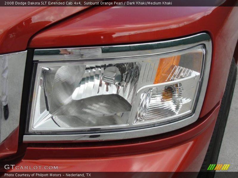 Sunburst Orange Pearl / Dark Khaki/Medium Khaki 2008 Dodge Dakota SLT Extended Cab 4x4