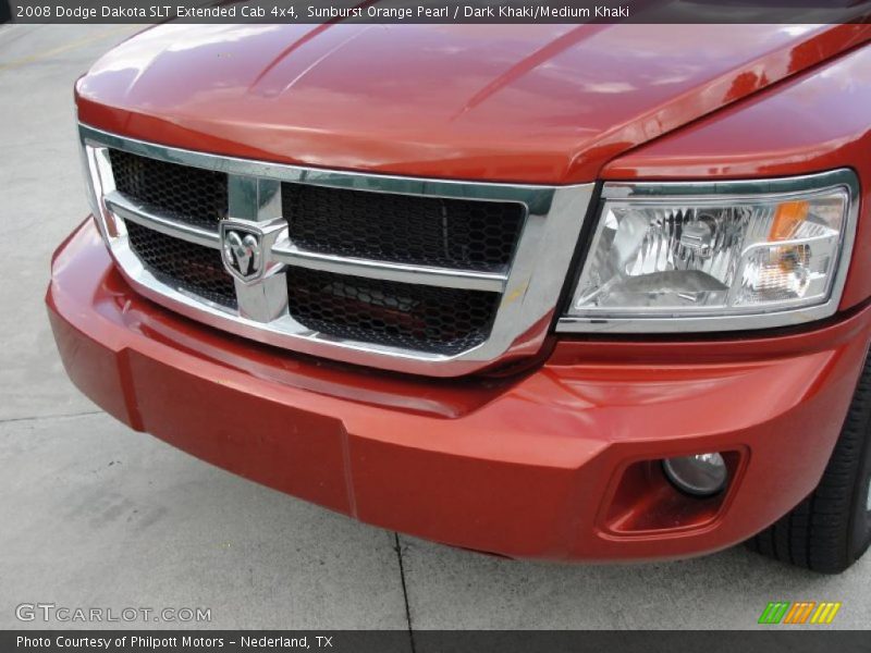 Sunburst Orange Pearl / Dark Khaki/Medium Khaki 2008 Dodge Dakota SLT Extended Cab 4x4